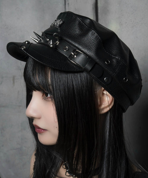レザースタッズキャスケット
