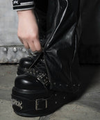 レザージップレッグウォーマー