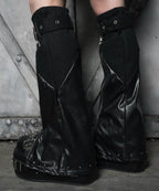 レザージップレッグウォーマー