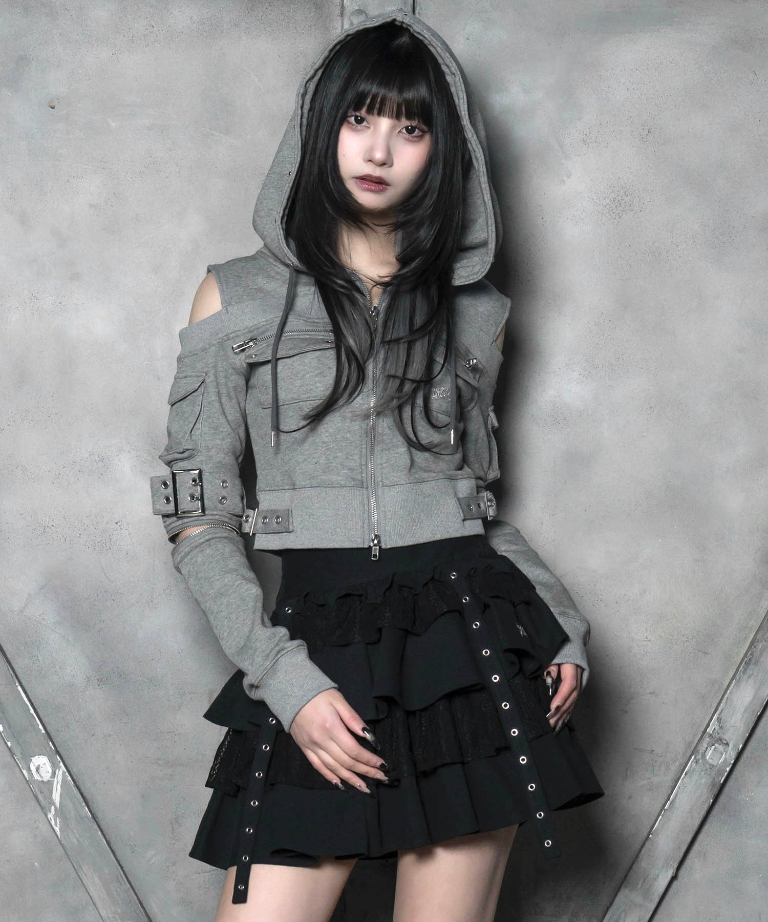 フード付きカットパーカー