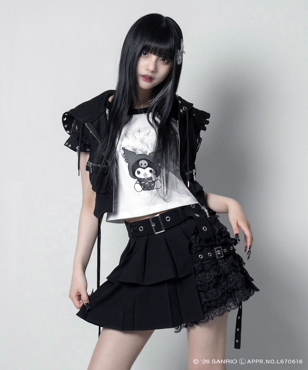 ノースリーブベルトパーカー