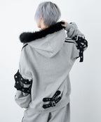 ファーフードラインパーカー