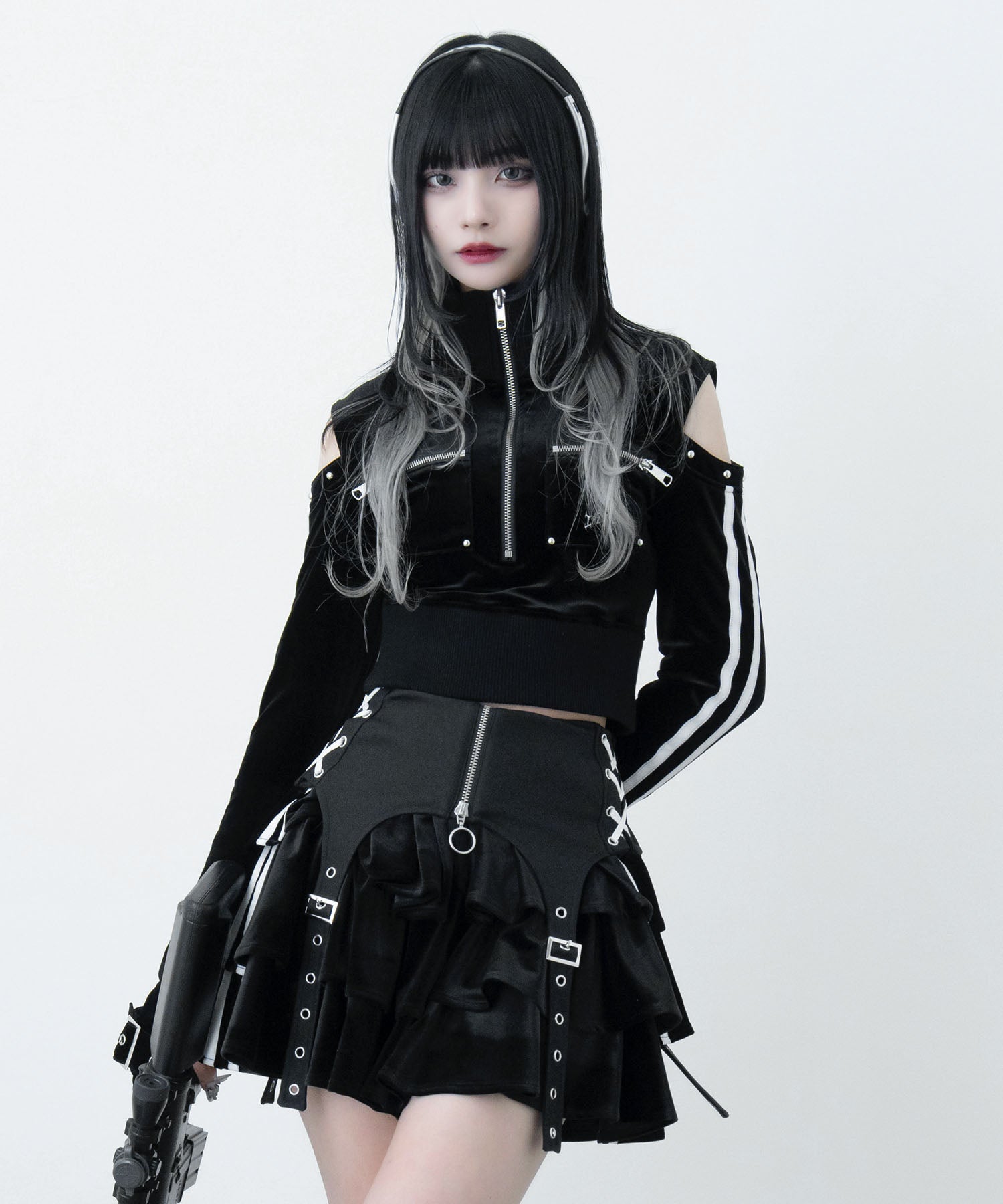 ベロアライントップス