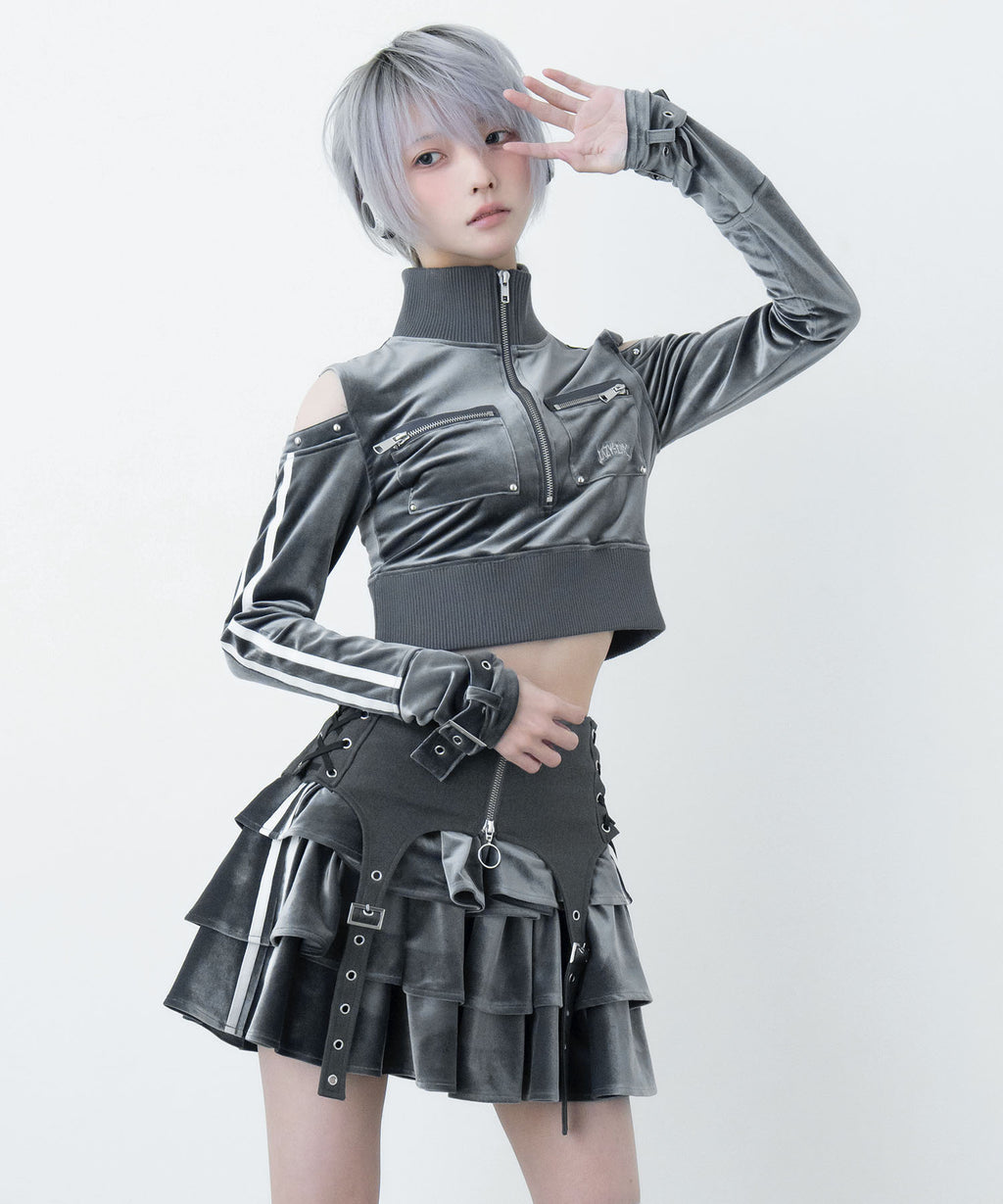 ベロアライントップス