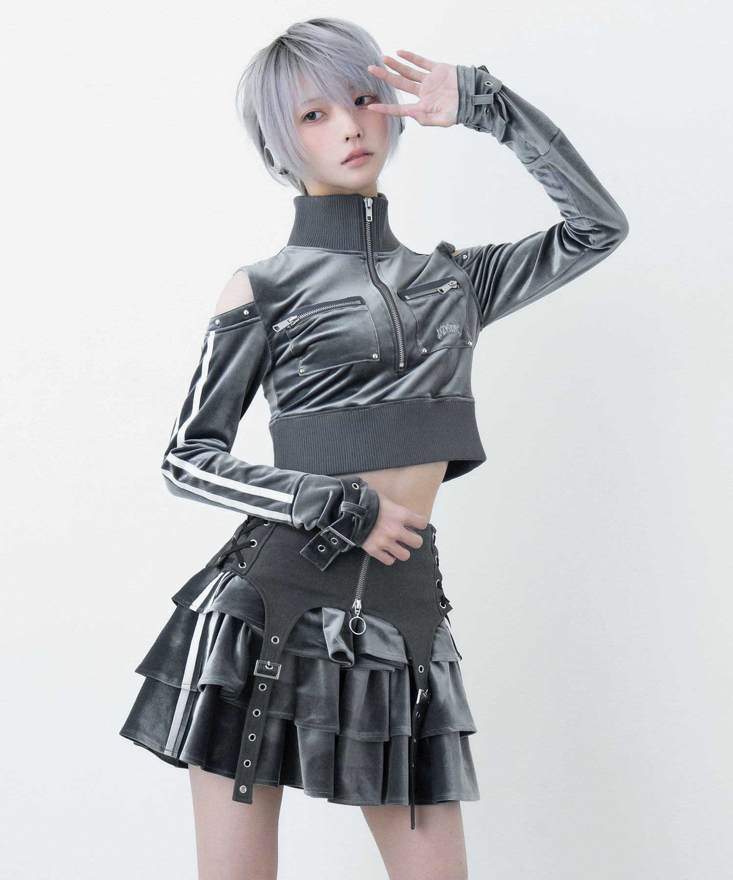 ベロアライントップス